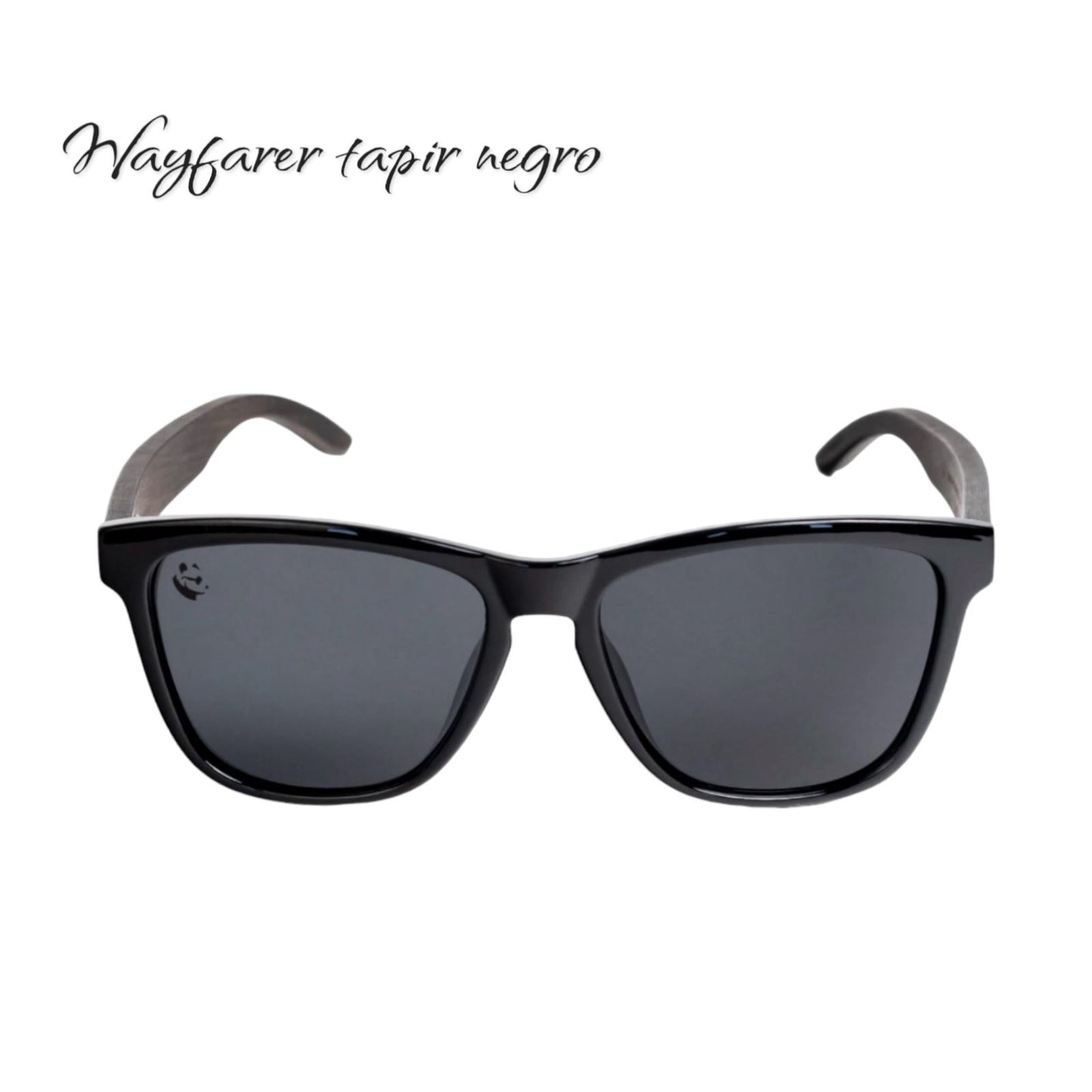 Lentes de Sol Wayfarer Tapir Negro Oscuros & Patillas de Madera - Polarizados UV400 zados UV400 Caballero