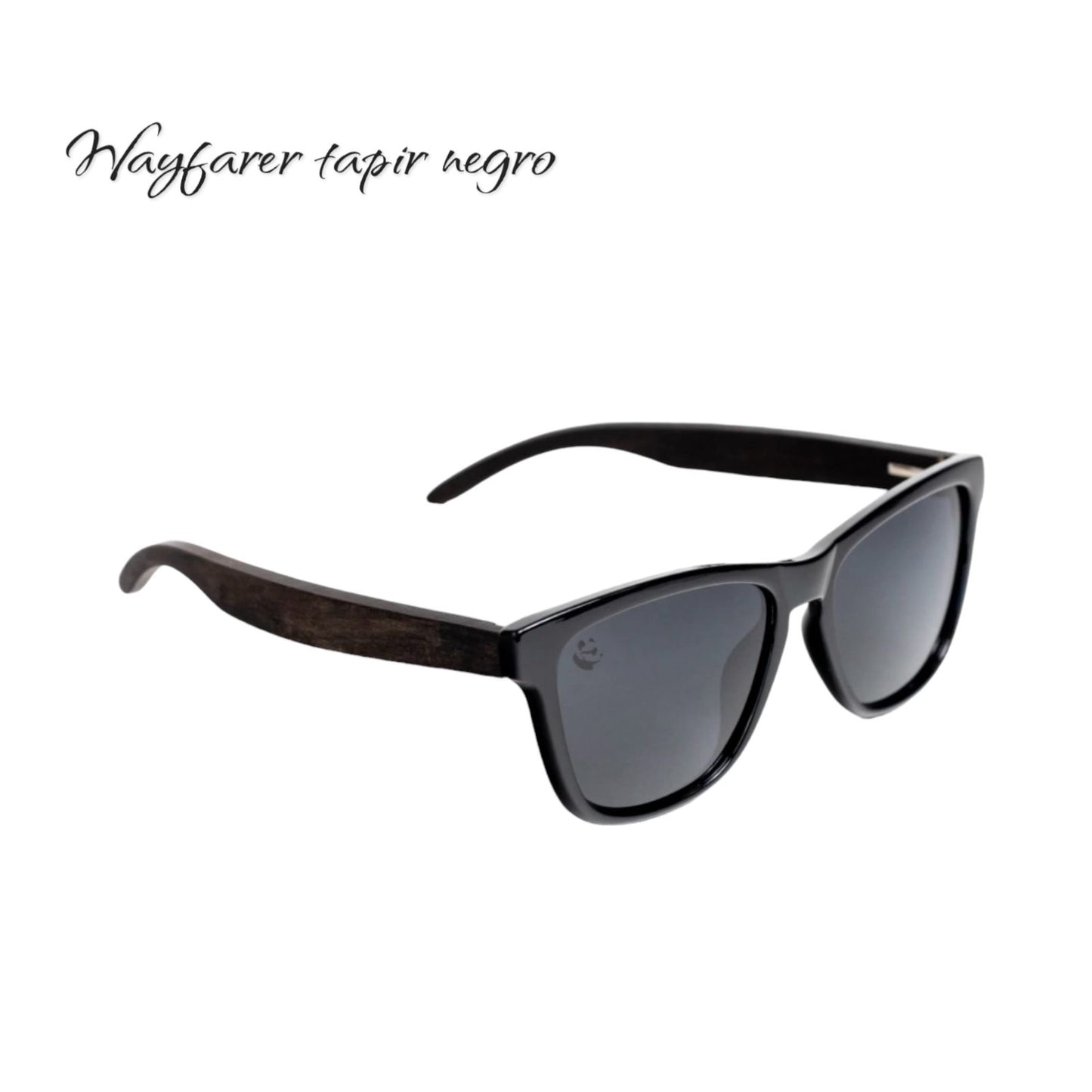 Lentes de Sol Wayfarer Tapir Negro Oscuros & Patillas de Madera - Polarizados UV400 zados UV400 Caballero