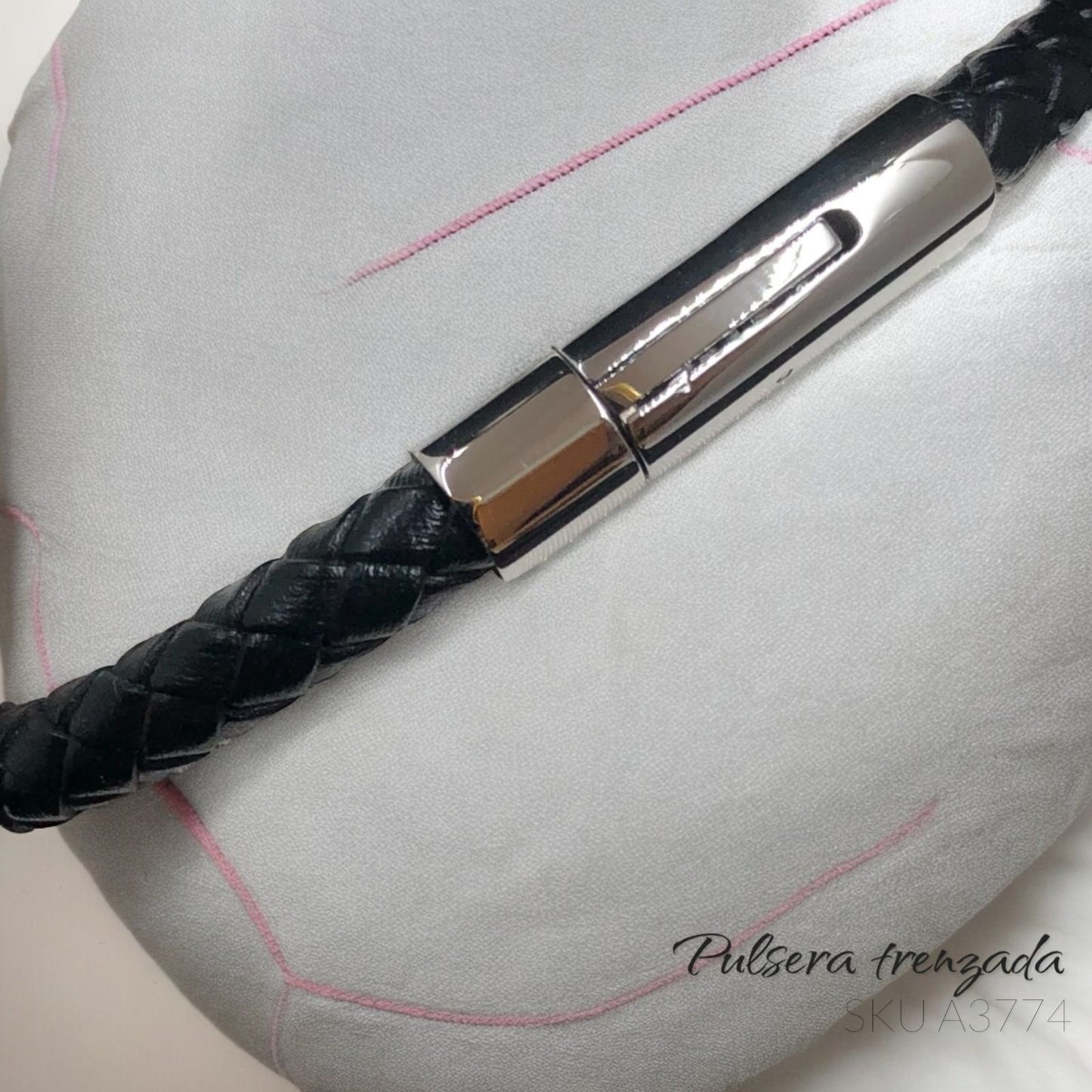 Pulsera Acero Inoxidable y Cuero