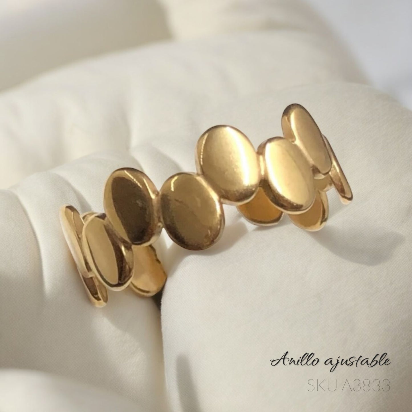 Anillo Bolitas Ajustable Acero Inoxidable
