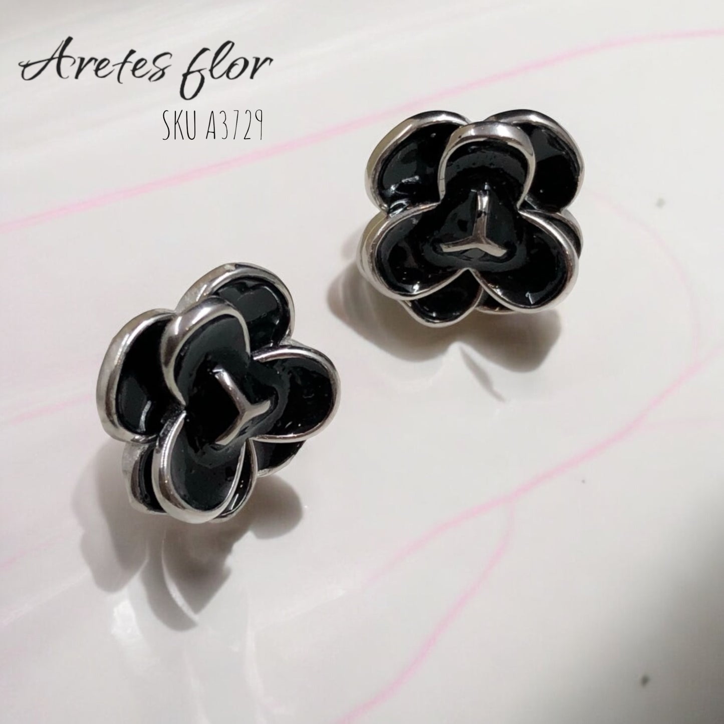 Aretes Flor Acero Inoxidable