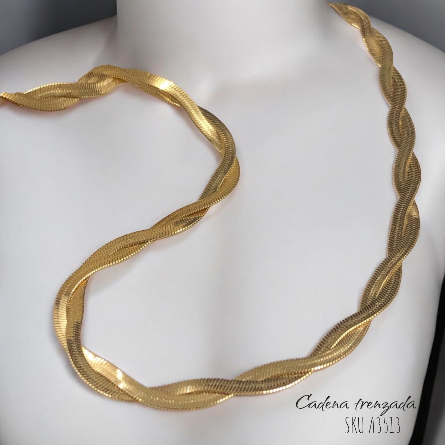 Collar Cadena Trenzada Acero Inoxidable