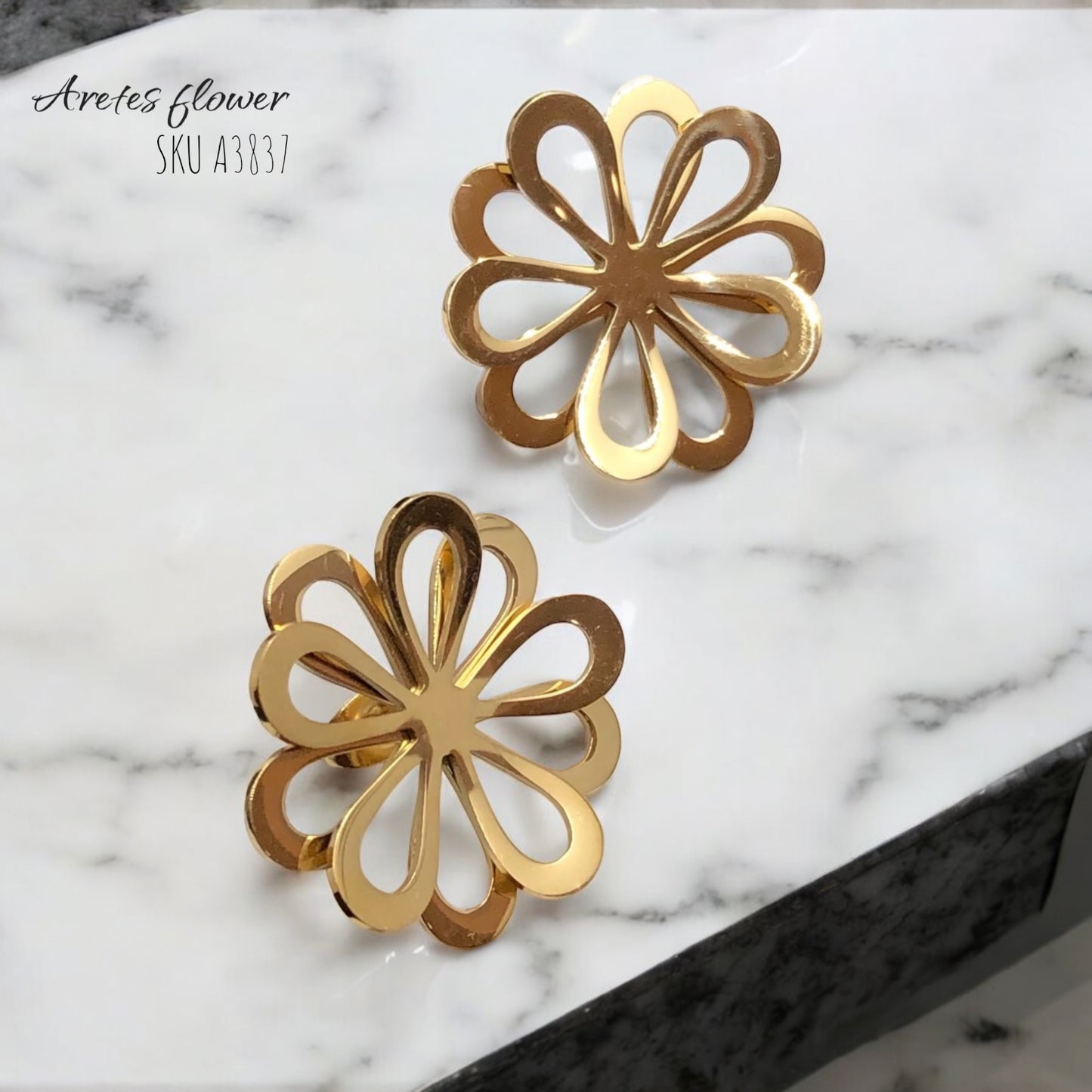 Aretes Flower Acero Inoxidable