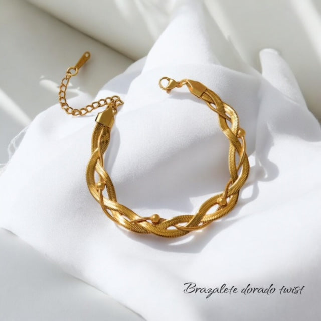 Brazalete dorado twist