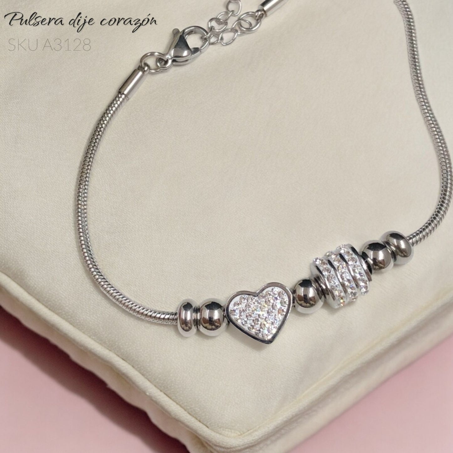 Pulsera Corazón Acero Inoxidable