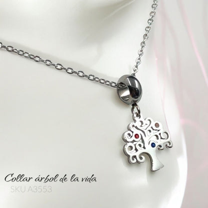 Collar Árbol de la vida Acero Inoxidable