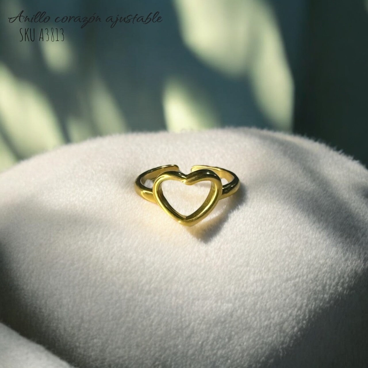 Anillo corazón ajustable