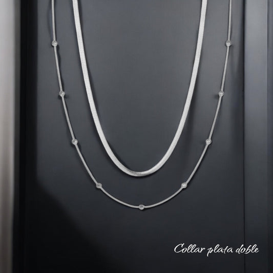 Collar plata doble