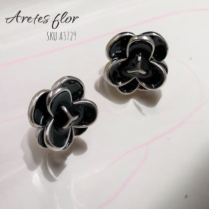 Aretes Flor Acero Inoxidable