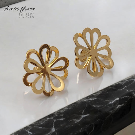 Aretes Flower Acero Inoxidable