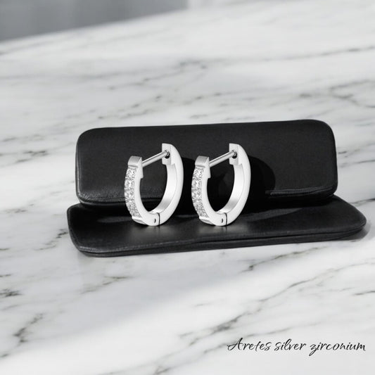 Aretes silver zirconium